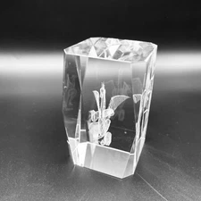 Laser Etched Engraved 3D Cube Crystal Glass Paperweight Dragon