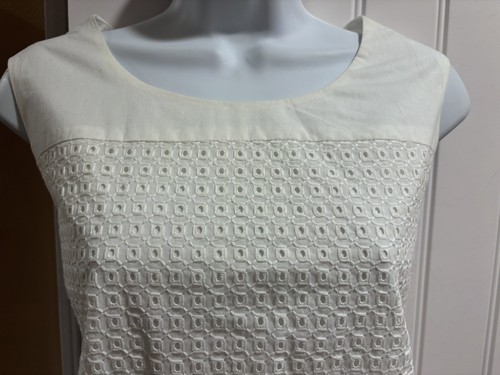 ANNE KLEIN WEISSES BAUMWOLLKLEID Ösen SCHEIDE GRÖSSE 10 - Bild 2 von 16