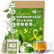 40 Premium Soursop Graviola Leaf Tea Bags, 100 Natural and Pure from Soursop Le