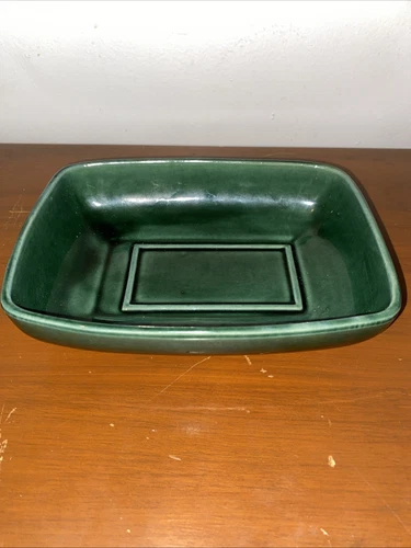 Vintage Hull Imperial F41 USA Mid century Dark Green Rectangular Plant Pot