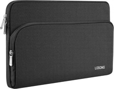 15.6 Inch Portable Monitor Case with Large Front Accessory Pocket, Black