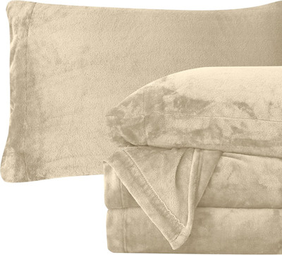 Luxuriously Soft 4-Piece Velvet Plush Flannel Sheet Set - Premium Quality - Cozy
