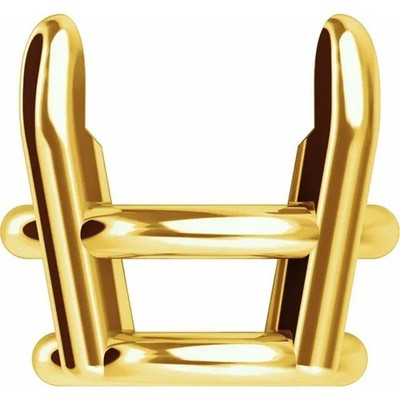 Round Cut 14K Yellow Gold Pre-Notched Claw Basket Setting 4 Prong Mounting USA