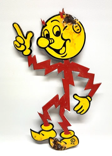 Reddy Kilowatt - Vintage Porcelain Sign - Electric Company Advertising