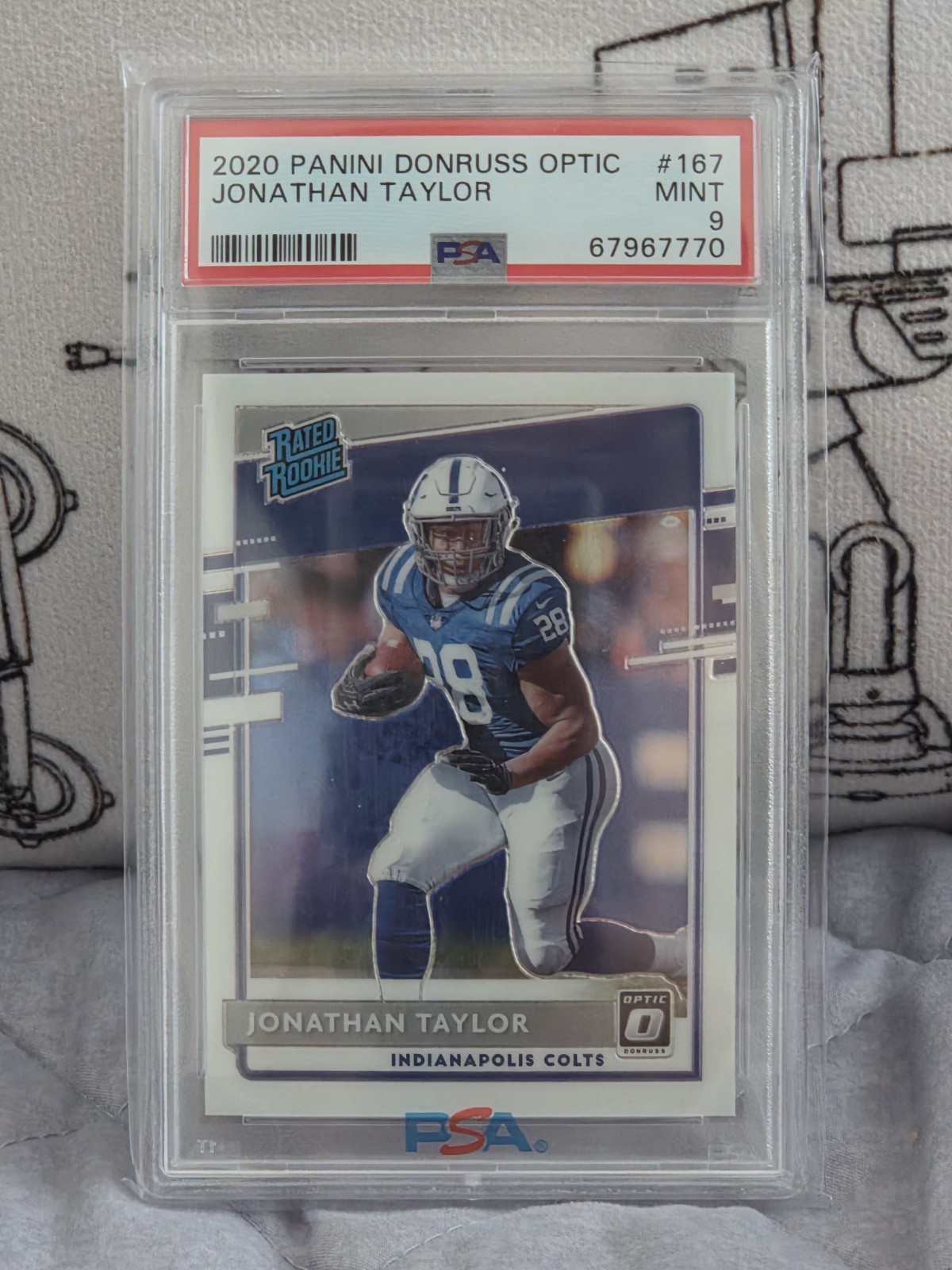 2020 Panini Donruss Optic Jonathan Taylor Rated Rookie PSA 9 Colts