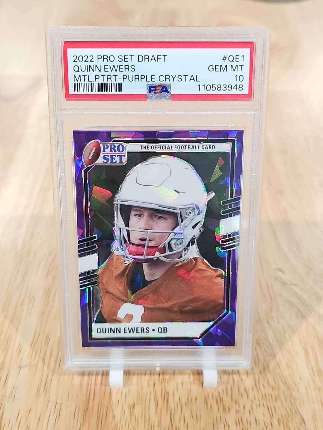 2022 Leaf Pro Set Draft Quinn Ewers Purple Crystal #PSP-QE1 - PSA 10