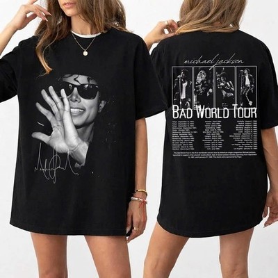 Michael Jackson Bad World Tour T-Shirt, 1987 Concert Unisex All Size Tee