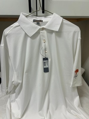 NWT Peter Millar Summer Comfort Large White Golf Shirt - Kiawah logo