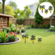 15 Pcs Green Scenery Landscape Model Artificial Palm Plants Indoor