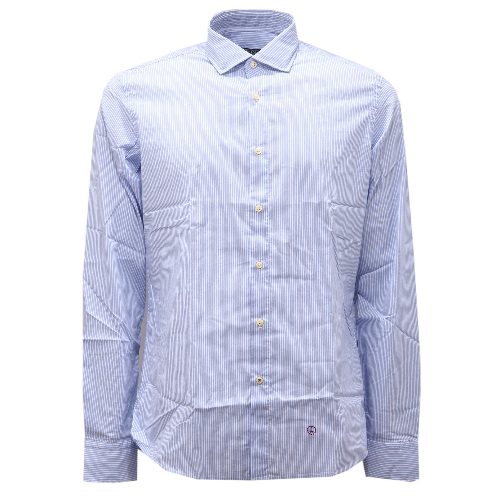1181AG camicia uomo AT.P.CO ESSENTIAL white/light blue cotton blend shirt man