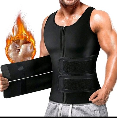 Sauna Vest Neoprene Workout Vest Two Strap Zip Up Trainer Mens Size Medium 