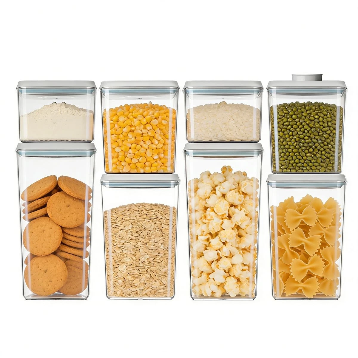 Airtight Food Storage Container with One-Touch Lid, 8-Piece Set (1.3, 2.1, 2....