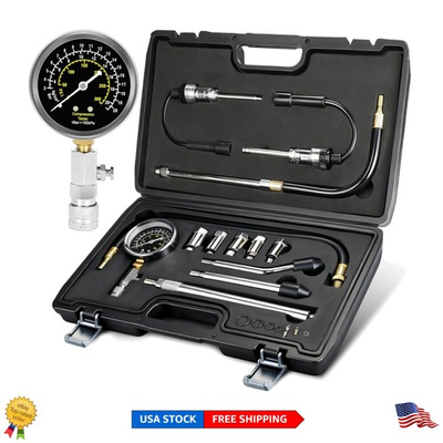 #ad Professional 13pcs Compression Tester Set Spark Plug Tester amp; 300PSI Gauge $67.98