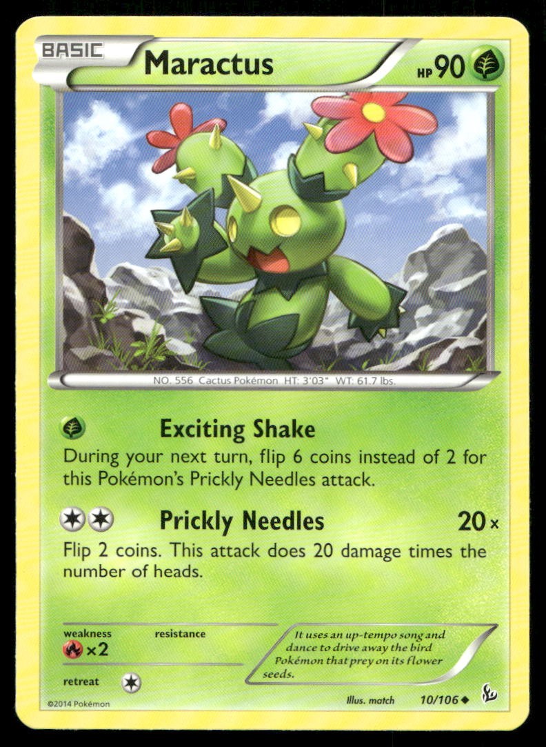 Maractus Uncommon 10/106 Grass XY - Flashfire match NM