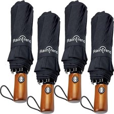 Windproof Travel Umbrellas for Rain Automatic 10 Bigger Canopy Strong Frame C