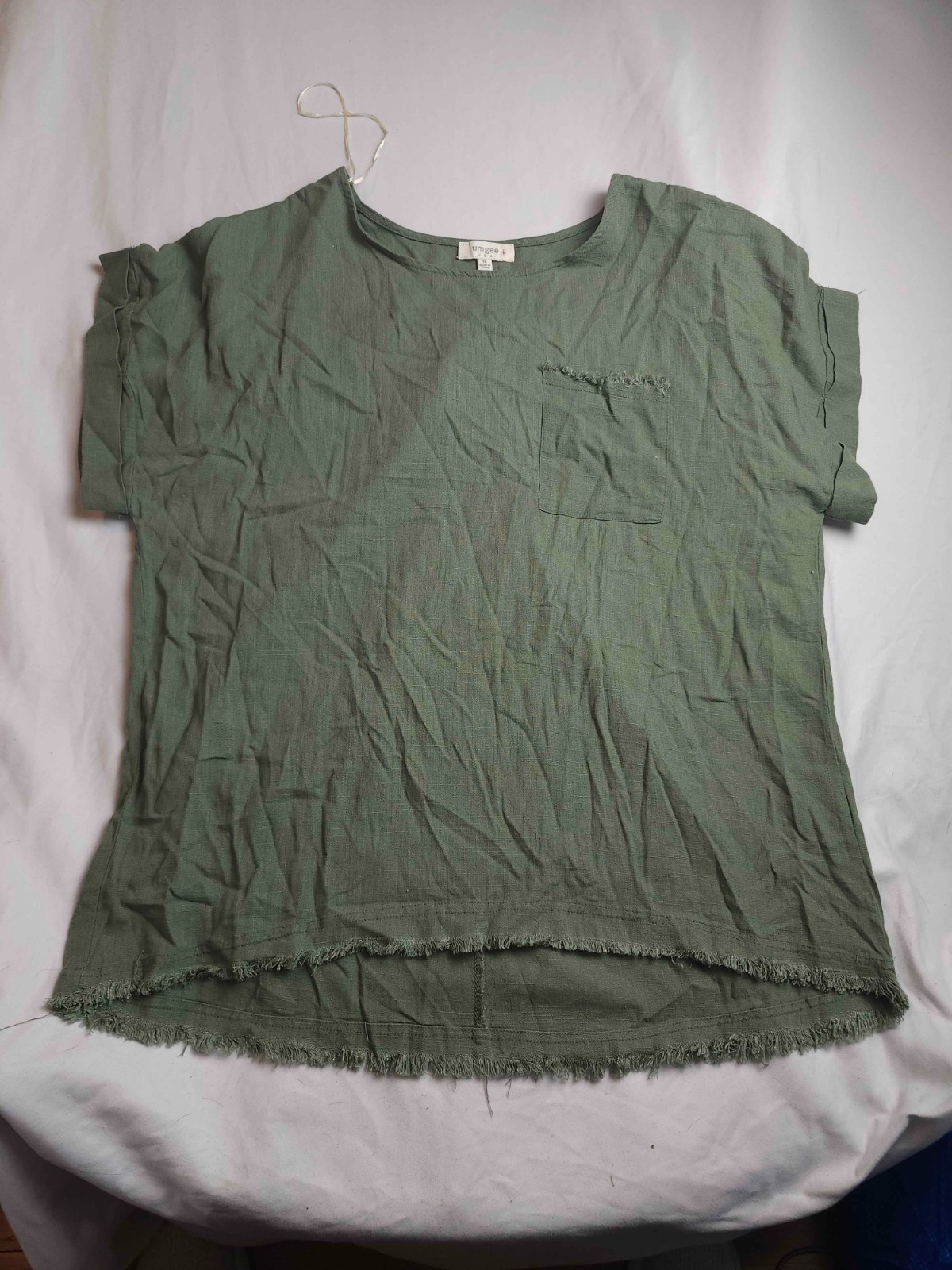 Umgee USA Plus Top Womens XL Green Coastal Grandmacore Earthy Chic Lagenlook
