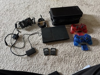 Sony PlayStation 2 Slim Black Home Console with Accessories and Game