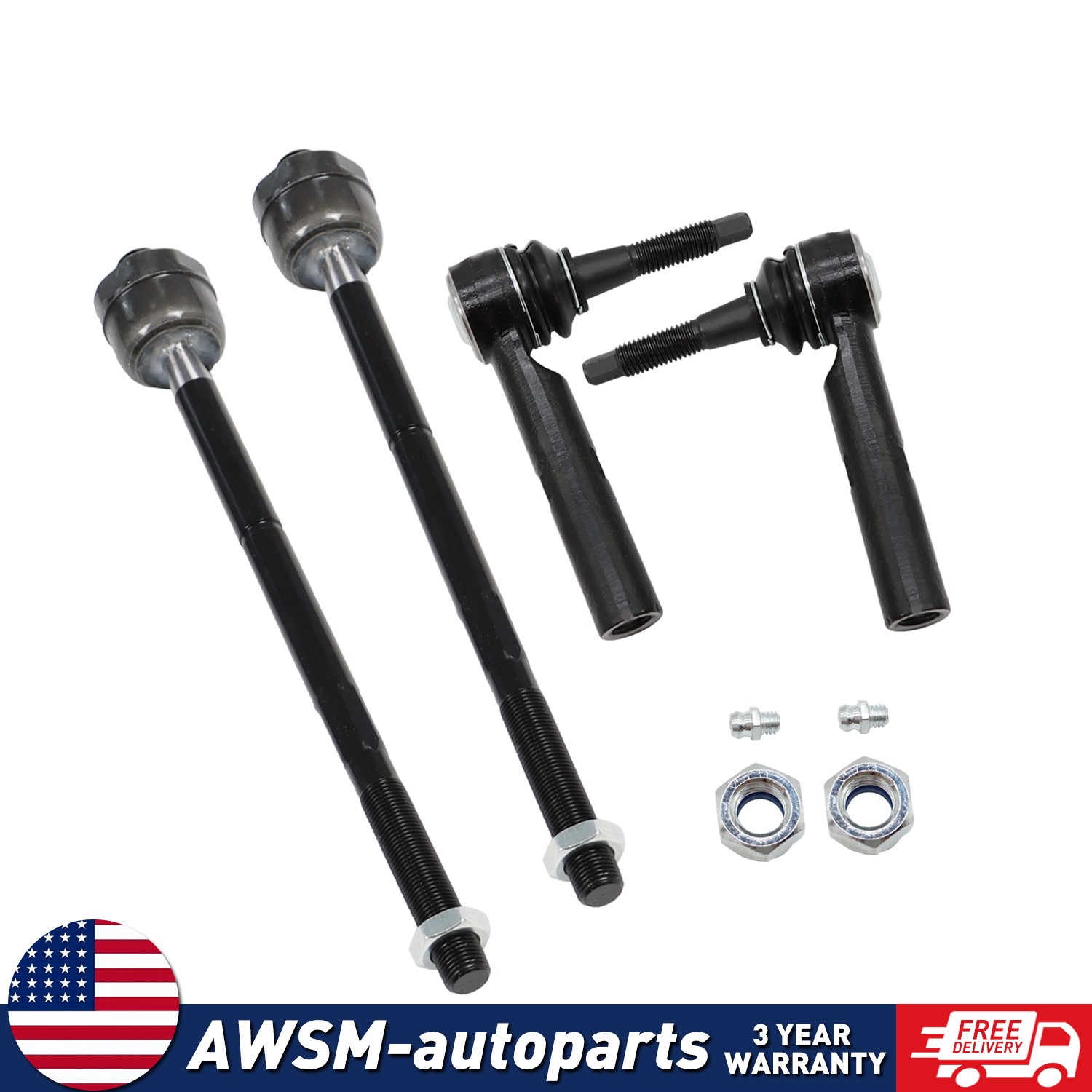 Front Inner Outer Tie Rods for Chevy Silverado GMC Sierra 1500 Tahoe Yukon NEW
