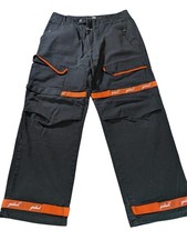 Marithe Francois Girbaud Pants Mens 36 Black Cargo Utility Orange Shuttle Tape