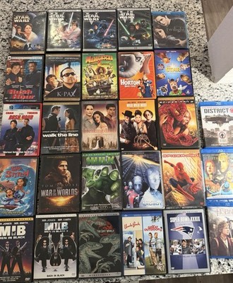 28 DVD and Blu Ray Star Wars, Spiderman Movie Lot