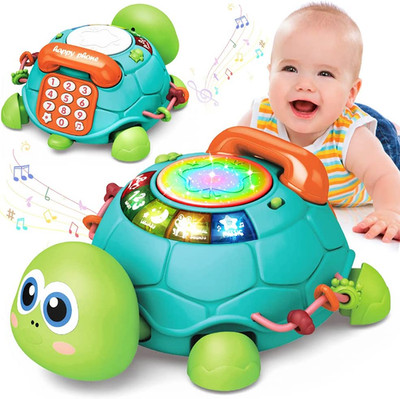 Baby Toys 6 to 12 Months, Musical Turtle Crawling Infant Toys, Early Learning Ed