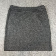 Halogen Pencil Skirt Women 14 Grey Herringbone Knit Professional Career Business