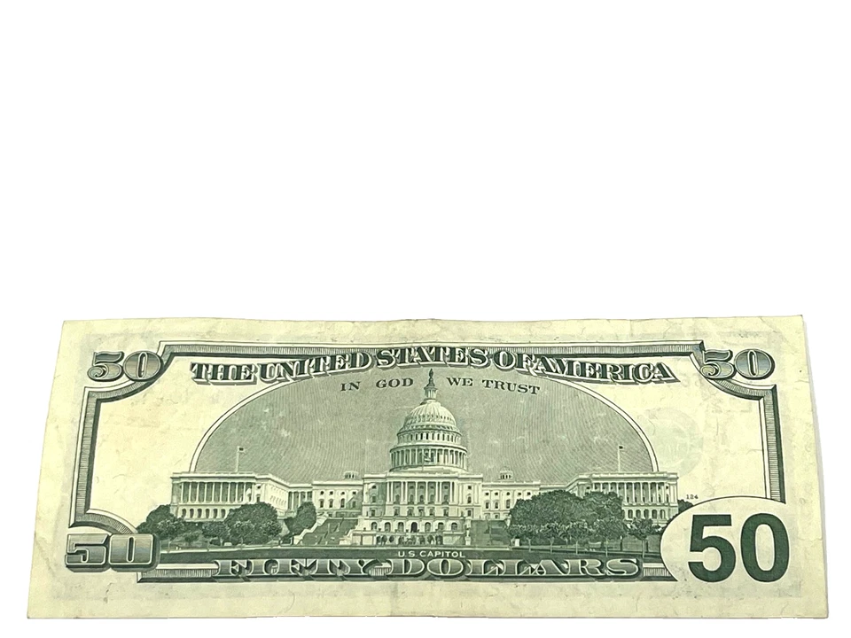 U.S. 1996 $50 FEDERAL RESERVE NOTE, CRISP, S/N AL 16640310 C (#502) - Image 2 of 2