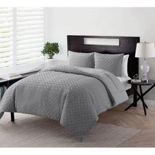 VCNY Home Gray Nina Embossed King 3 Pc. Comforter Set