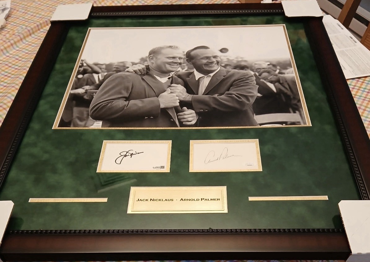 Jack Nicklaus Autographed Signed Arnold Palmer 8x10 Golf Photo Collage AUTO JSA 