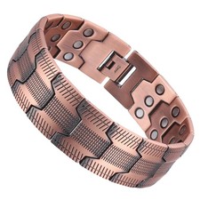Men's Bracelet Magnetic Therapy Arthritis Pain Relief Pure Solid Copper Bangle