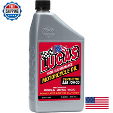 Lucas Oil 10708 High Performance Synthetic Motorcycle Oil SAE 10W-30 - 1 Quart