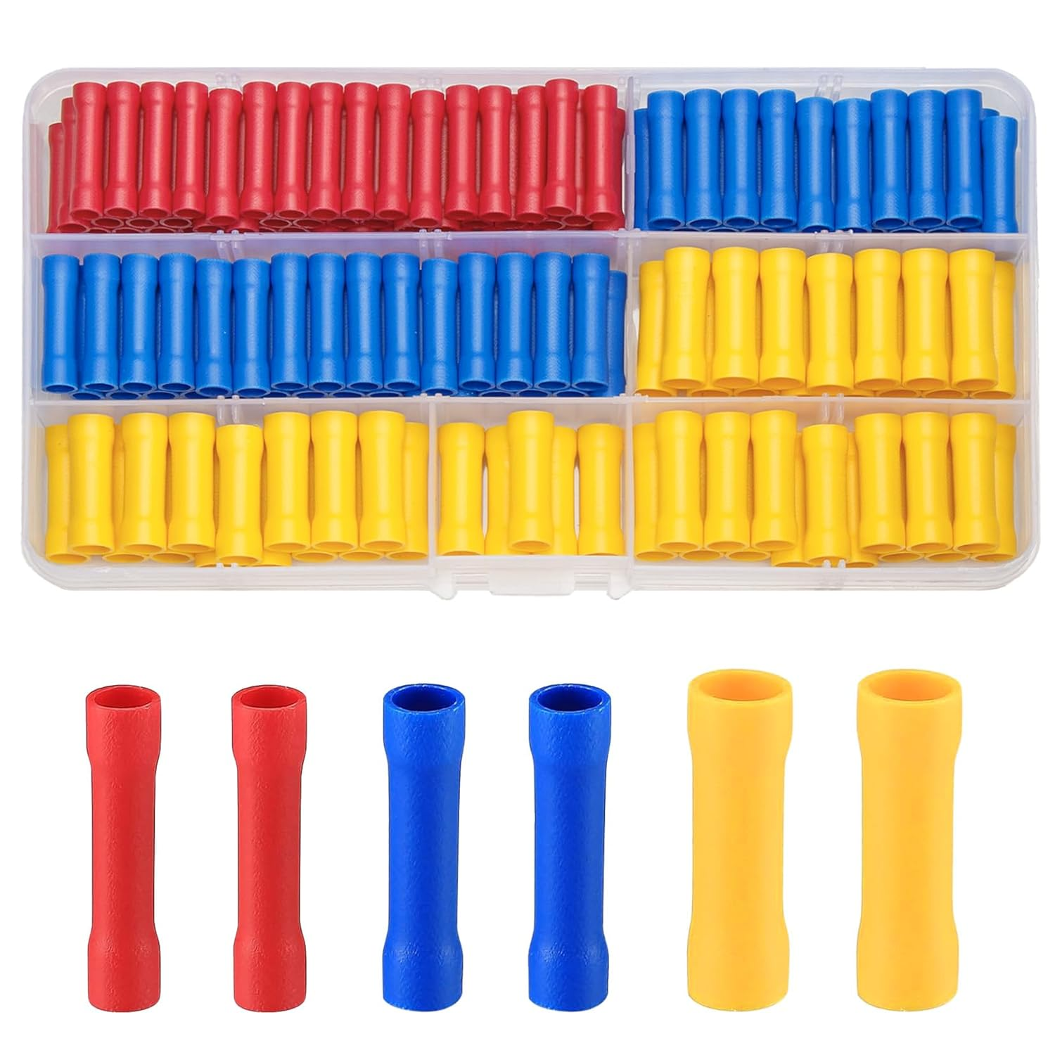 150 Pcs Electrical Terminals Crimp Connectors, Electrical Wire Butt Connectors,
