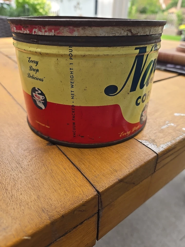 Vintage 1950s Nash’s Coffee Every Drop Delicious 1lb Tin With Lid, ST.PAUL, MN ! - Image 3 of 4