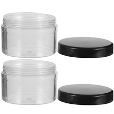 2 Pcs Plastic Jar Empty Loose Powder Container Closable with Puff
