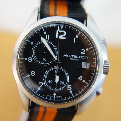 Hamilton Khaki Pilot Chrono H765520 Quartz Black Working