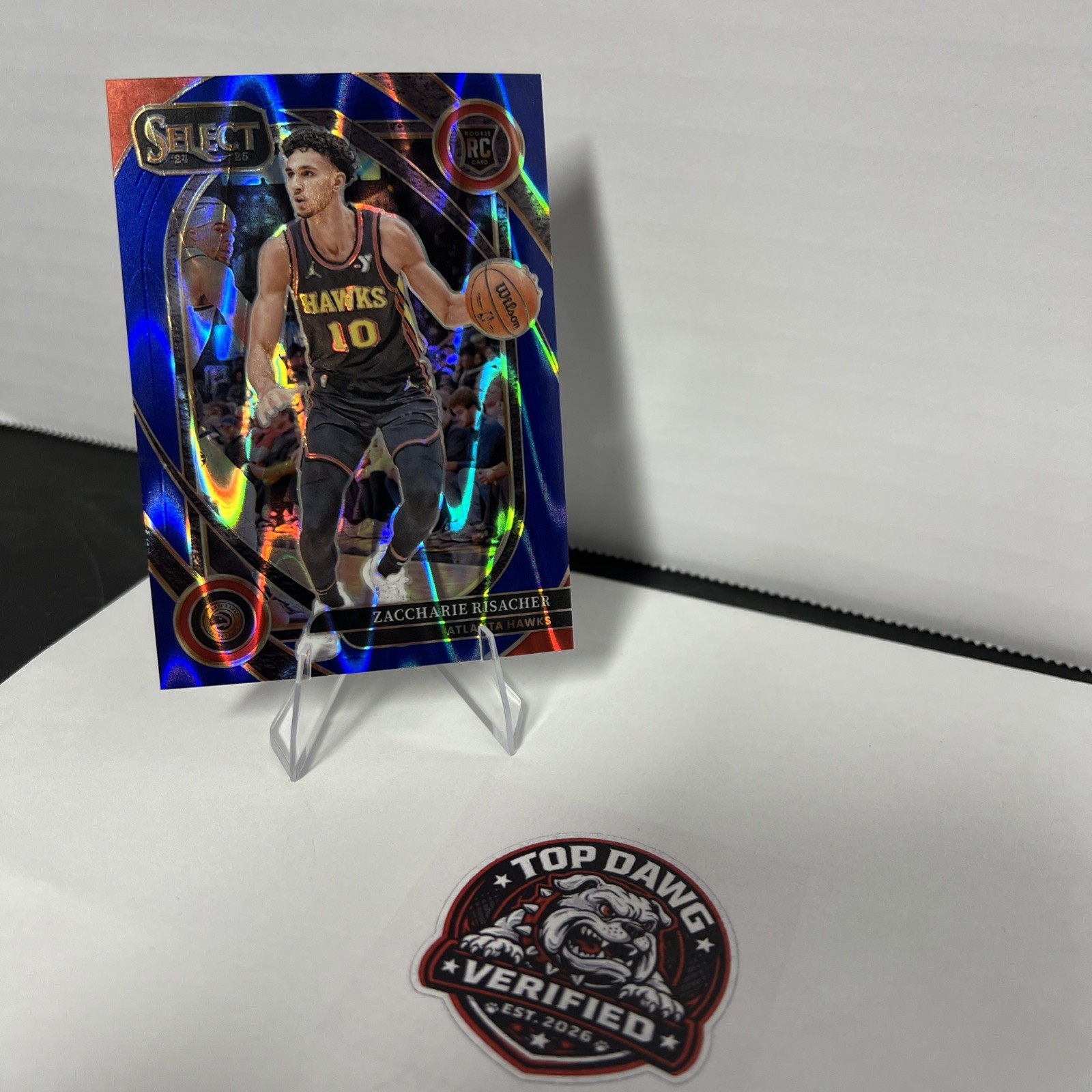 Zaccharie Risacher 2024-25 Panini Select  56/99 Blue Flash Courtside RC #289