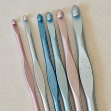 Vintage Crochet Hooks Bates Marcia Lynn In-Line USA Size D F G H I K Aluminum