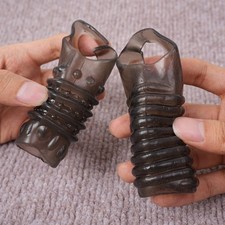 2 PCS Cock Ring Penis Sleeve Reusable Penis Extender Ejaculation Men Sex Toys US