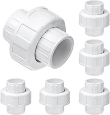 6 Pack 3/4 in PVC Union Coupling Slip x Slip with EPDM O-Ring Female Adapter Set