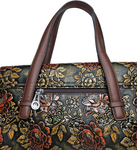 Siweiya Convertible Crossbody Bag - Floral Embossed Tooled Leather Handbag Purse - Picture 7 of 15