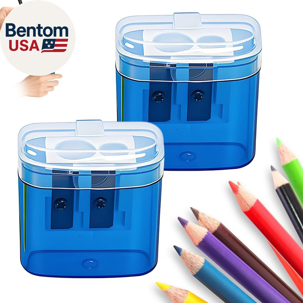 Sharpeners With Lid, Dual Holes Handheld Pencil Sharpener Manual For Stan