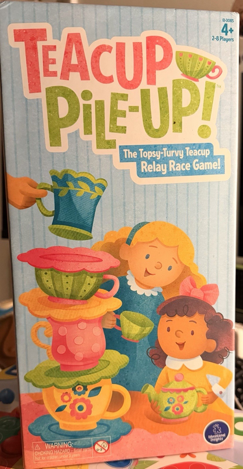 Educational Insights Teacup Pile-Up Relay Game, Preschool Bo