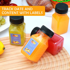 36pcs 4oz Plastic Bottles with Lids, Square Plastic Juice Bottles with Caps ...