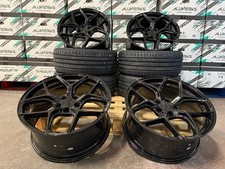 VW GOLF CADDY SEAT LEON CUPRA 19" ALUWERKS XT2 & TYRES BLACK 5x112 ALLOY WHEELS