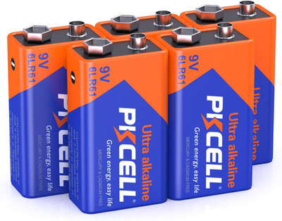 PKCELL 9 Volt Batteries, 10-Year Shelf Life, Ultra Alkaline 6LR61 9V Battery for