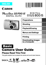 Canon POWERSHOT SD700 IS IXUS 800  Digital Camera User Owner Instruction Manual
