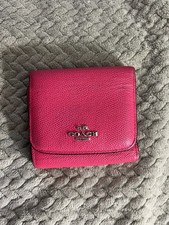 Coach Snap Wallet Pebble Leather, Bold Pink