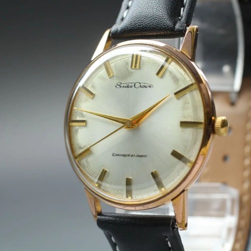 Seiko Crown J15003E Vintage 21 Jewels Or Manuel Automatique Montre Hommes - Photo 2 sur 10