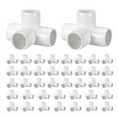 40Pcs 3/4'' Elbow Fitting, SCH40 4-Way Tee Furniture Grade Pipe Fitting