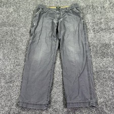 G.H. Bass  Co Pants Mens 34x32 Gray Relaxed Chino Workwear Pockets Casual
